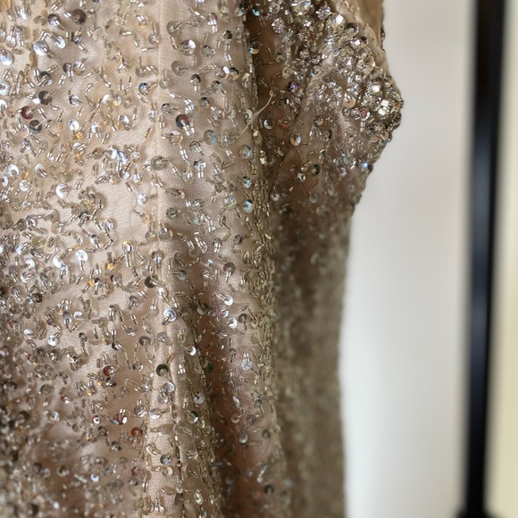 Jovani Crystal champagne gown size 2 - Picture 6 of 15